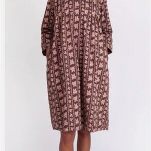 Matta Pink and Brown Patterned Mini Dress